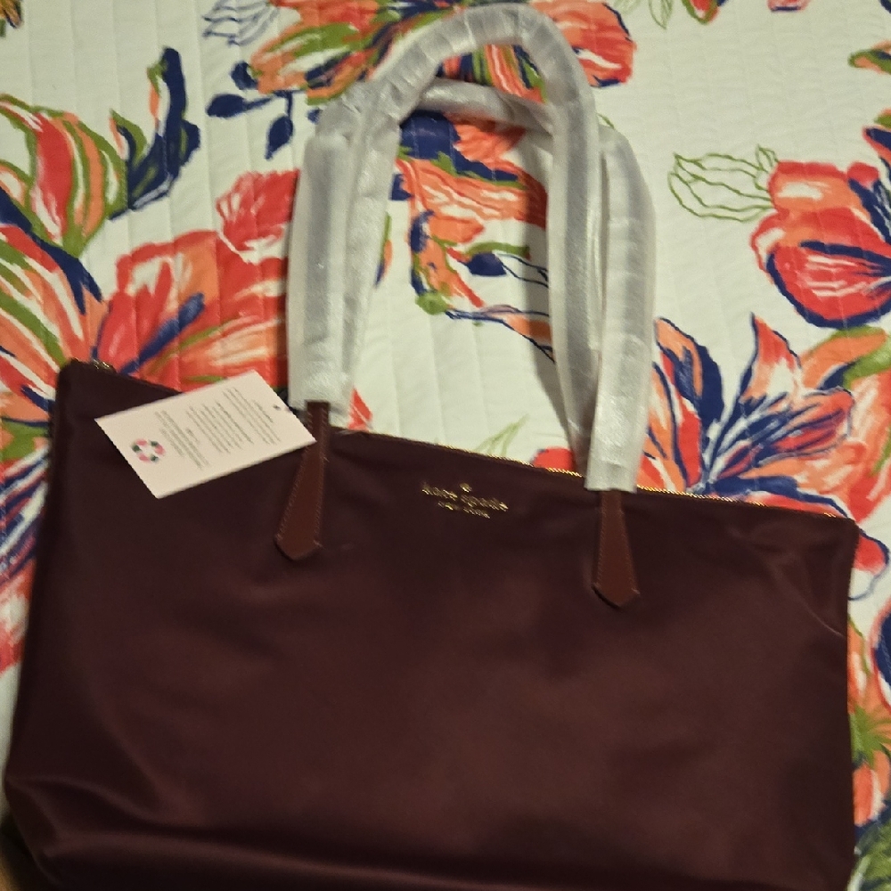 Kate Spade Rich Burgundy Tote Bag